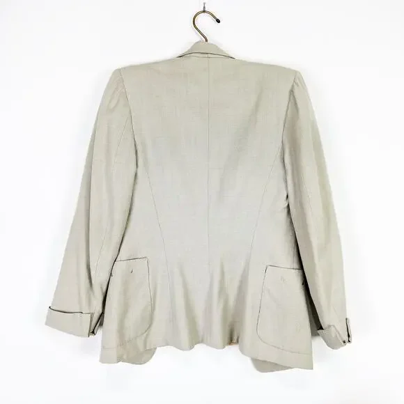 Vintage 50s embroidered beige blazer Tailored by Buddy Bates Size XS - Picture 5 of 11